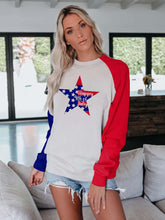 Load image into Gallery viewer, American Flag Star Happy 4th of July Sweatshirt
