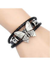 Load image into Gallery viewer, Pulseira de couro borboleta multicamadas para mulheres
