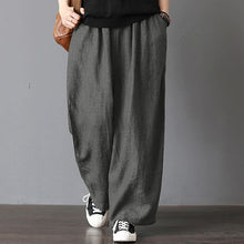 Load image into Gallery viewer, Wide leg baggy pants with wide pockets and elastic waist

