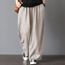 Load image into Gallery viewer, Wide leg baggy pants with wide pockets and elastic waist
