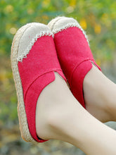 Load image into Gallery viewer, Sapatos casuais com plataforma de linho vintage feminino
