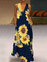 Load image into Gallery viewer, Vestido feminino com estampa de girassol
