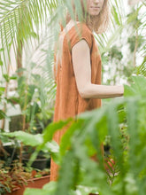 Load image into Gallery viewer, Women's plain cotton linen lace-up dress
