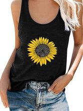 Load image into Gallery viewer, Cárdigan sin mangas con estampado de girasoles
