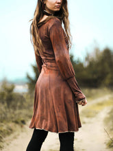 Load image into Gallery viewer, Vestido feminino vintage bordado de manga comprida
