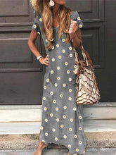 Load image into Gallery viewer, Women's V Neck Short Sleeve Dress
