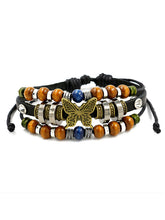 Load image into Gallery viewer, Pulsera de cuero de mariposa con cuentas de múltiples capas para mujer
