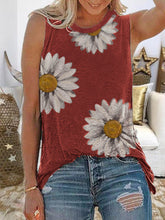 Load image into Gallery viewer, Floral Print Round Neck Sleeveless Summer Vest
