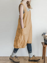 Load image into Gallery viewer, Vestido feminino de ombro de algodão e linho
