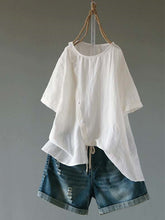 Load image into Gallery viewer, Camisa de algodón con botones irregulares
