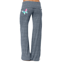 Load image into Gallery viewer, Comfy yoga pants with bell bottom and butterfly print
