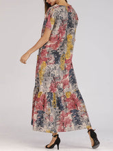 Load image into Gallery viewer, Loose vintage ethnic cotton dress for women
