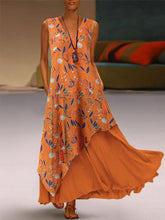 Load image into Gallery viewer, Women's Double Printed V-Neck Pocket Dress
