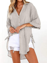 Load image into Gallery viewer, Camisa Irregular Feminina com Arco Simples de Breasted
