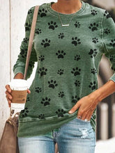 Load image into Gallery viewer, Camiseta feminina casual com estampa de pata de cachorro
