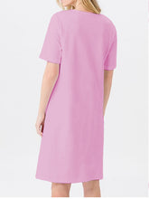 Load image into Gallery viewer, Solid Color Round Neck Butterfly Print Four Color Dress
