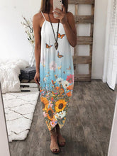 Load image into Gallery viewer, Vestido casual con estampado de mariposas de verano para mujer
