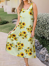 Load image into Gallery viewer, Casual V-neck dress with sunflower print
