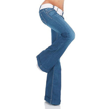 Load image into Gallery viewer, Jeans alargados em denim elástico
