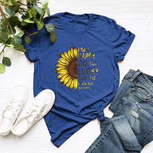 Load image into Gallery viewer, I AM HAPPY Sunflower Print T-Shirts
