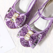 Load image into Gallery viewer, Girl's bow tie sequins shoes
