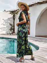 Load image into Gallery viewer, Loose-fit floral print ruffle jumpsuit
