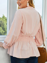 Load image into Gallery viewer, Plus Size Bow Elastic Waist Blouse
