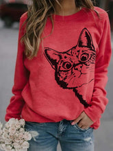 Load image into Gallery viewer, Moletom com estampa de gato feminino
