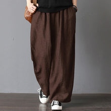 Load image into Gallery viewer, Wide leg baggy pants with wide pockets and elastic waist
