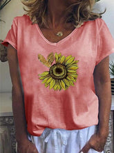 Load image into Gallery viewer, Camiseta feminina de manga curta estampada casual
