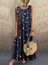 Load image into Gallery viewer, Vestido feminino bordado com estampa boêmia sem mangas
