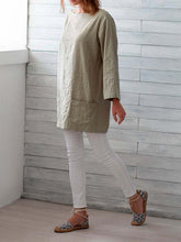 Load image into Gallery viewer, Women's Long Sleeve Cotton Linen Dress
