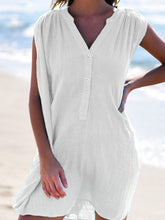 Load image into Gallery viewer, Women's Cotton and Linen Loose Short Sleeve Shirt
