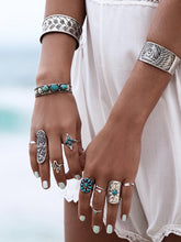 Load image into Gallery viewer, Juego de 9 anillos tallados bohemios vintage para mujer
