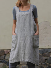 Load image into Gallery viewer, Double-breasted square apron dress
