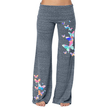 Load image into Gallery viewer, Comfy yoga pants with bell bottom and butterfly print
