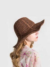 Load image into Gallery viewer, Wavy Plain Straw Hat for Women

