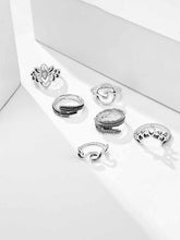 Load image into Gallery viewer, Set of 6 vintage lotus leaf flower crown rings
