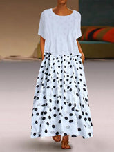 Load image into Gallery viewer, Conjunto de vestido feminino de manga curta com bolinhas
