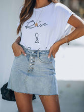 Load image into Gallery viewer, Women's Denim Skirt with American Flag Print Pocket
