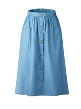 Load image into Gallery viewer, Saia com bolso de linho de cor sólida
