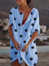 Load image into Gallery viewer, Women's short-sleeved cotton and linen shirt, large
