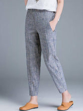 Load image into Gallery viewer, Calça casual feminina de algodão e linho plus size
