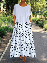 Load image into Gallery viewer, Conjunto de vestido feminino de manga curta com bolinhas
