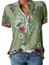 Load image into Gallery viewer, Women's Oversized Short Sleeve Floral Print Shirt
