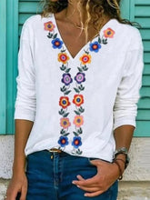 Load image into Gallery viewer, Camiseta feminina de manga comprida estampada casual

