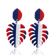 Load image into Gallery viewer, Independence Day Flag Pentagram Earrings
