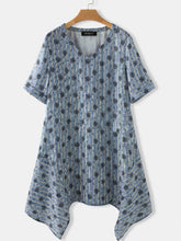 Load image into Gallery viewer, Camisa casual irregular de manga corta con cuello en V para mujer
