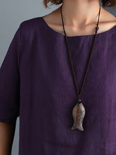 Load image into Gallery viewer, Short sleeve round neck tunic shirts
