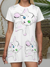 Load image into Gallery viewer, Vestido ajustado con estampado de gatos para mujer
